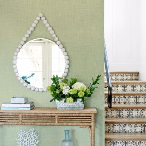 Jocelyn Light Green Faux Linen Wallpaper