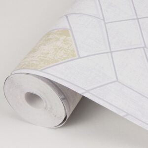 Granada Silver Geometric Wallpaper- Scott Living