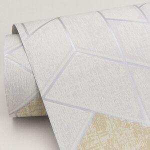 Granada Silver Geometric Wallpaper- Scott Living