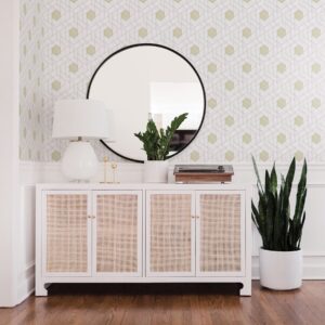 Granada Silver Geometric Wallpaper- Scott Living
