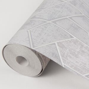 Granada Light Grey Geometric Wallpaper- Scott Living