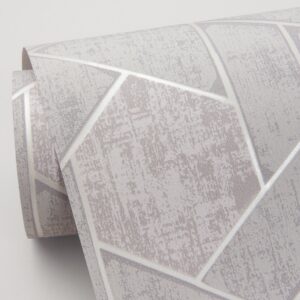 Granada Light Grey Geometric Wallpaper- Scott Living