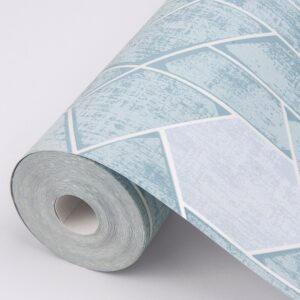 Granada Aqua Geometric Wallpaper- Scott Living