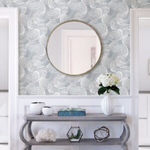 Karson Slate Swirling Geometric Wallpaper- Scott Living