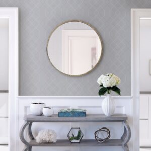 Ballard Pewter Geometric Wallpaper- Scott Living