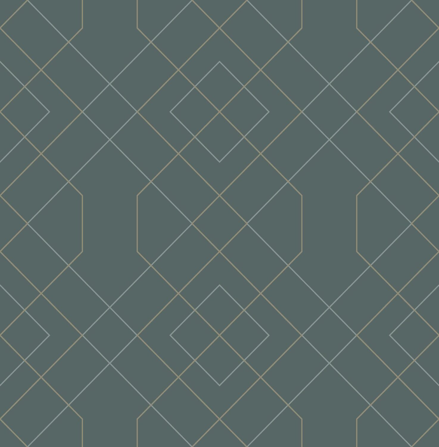 0044897 ballard teal geometric wallpaper