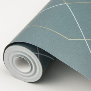 Ballard Teal Geometric Wallpaper- Scott Living