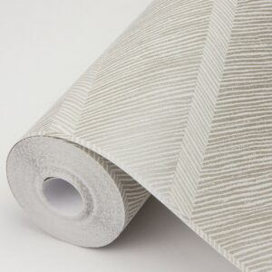 Aspen Champagne Chevron Wallpaper- Scott Living