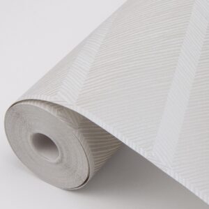 Aspen White Chevron Wallpaper- Scott Living