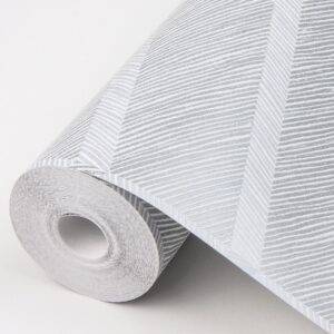 Aspen Grey Chevron Wallpaper- Scott Living