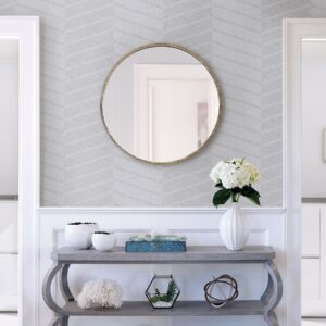 Aspen Grey Chevron Wallpaper- Scott Living