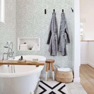 Del Mar Sage Leaf Wallpaper- Scott Living