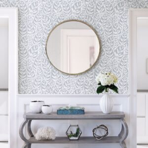 Del Mar Light Blue Botanical Wallpaper- Scott Living