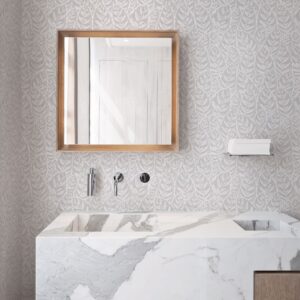 Del Mar Grey Botanical Wallpaper- Scott Living