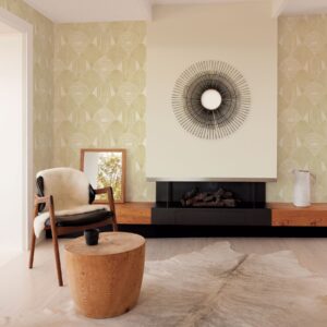 Westport Coffee Geometric Wallpaper- Scott Living
