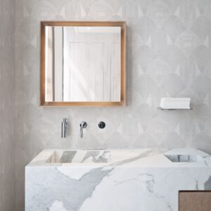 Westport Dove Geometric Wallpaper- Scott Living