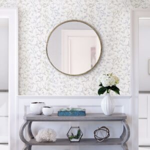 Thea Grey Floral Trail Wallpaper- Scott Living