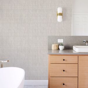 Brixton Light Grey Texture Wallpaper- Scott Living