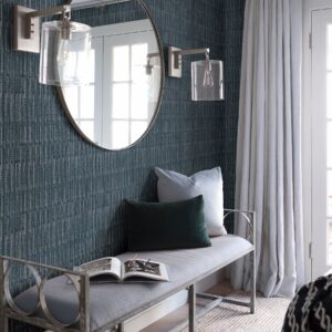 Brixton Indigo Texture Wallpaper- Scott Living