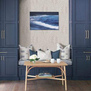 Juno Beige Ogee Wallpaper- Scott Living