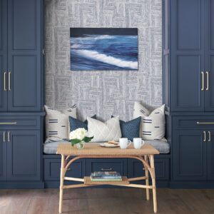 Merritt Indigo Geometric Wallpaper- Scott Living