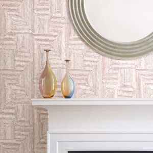 Merritt Red Geometric Wallpaper- Scott Living