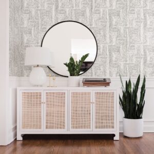 Merritt Black Geometric Wallpaper- Scott Living