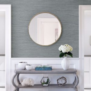 Barnaby Slate Faux Grasscloth Wallpaper- Scott Living
