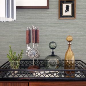 Barnaby Sage Faux Grasscloth Wallpaper- Scott Living