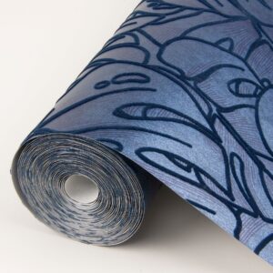 Balboa Indigo Botanical Wallpaper- Scott Living