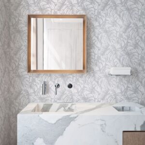 Balboa Silver Botanical Wallpaper- Scott Living