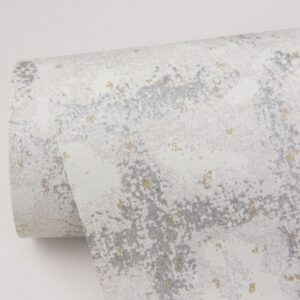 Shea Light Grey Distressed Geometric Wallpaper- Scott Living
