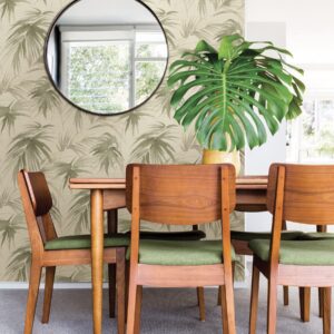 Darlana Sage Grasscloth Wallpaper- Scott Living