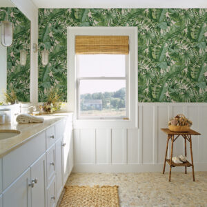 Alfresco Green Tropical Palm Wallpaper