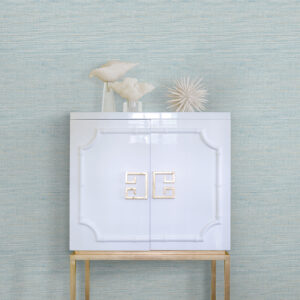 Agave Blue Imitation Grasscloth Wallpaper