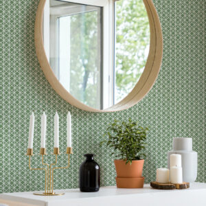 Lisbeth Green Geometric Lattice Wallpaper