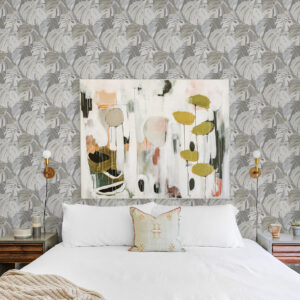 Samara Stone Monstera Leaf Wallpaper
