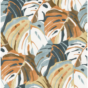 0045497 samara orange monstera leaf wallpaper
