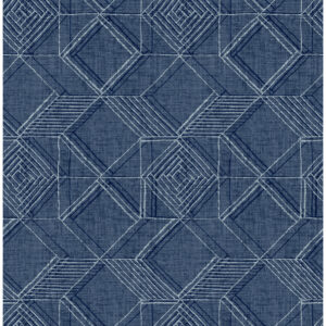 0045509 moki blue lattice geometric wallpaper