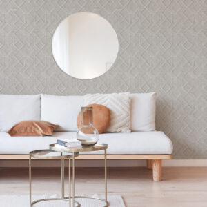 Moki Grey Lattice Geometric Wallpaper