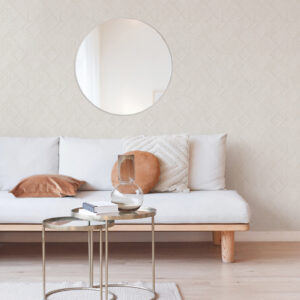 Moki Off-White Lattice Geometric Wallpaper