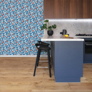 Loretto Blue Citrus Wallpaper