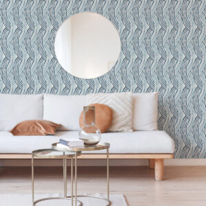 Zamora Blue Brushstrokes Wallpaper