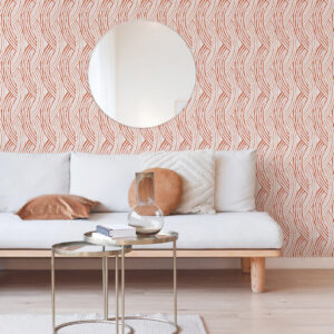 Zamora Coral Brushstrokes Wallpaper