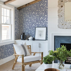 Athina Navy Fern Wallpaper