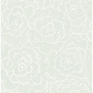 0045553 periwinkle green textured floral wallpaper