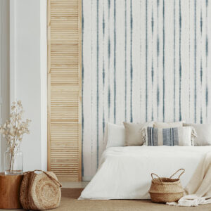 Orleans Teal Shibori Faux Linen Wallpaper