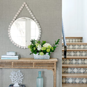 Jocelyn Grey Faux Fabric Wallpaper