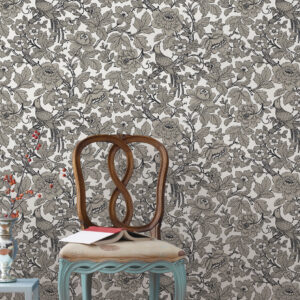 Beaufort Black Peony Chinoiserie Wallpaper