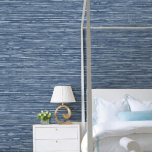 Bellport Denim Wooden Slat Wallpaper